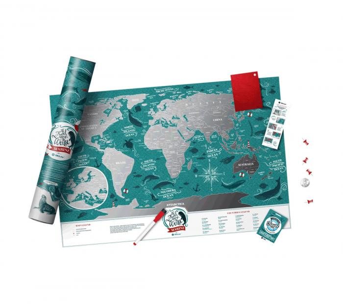 Скретч Карта Мира Travel Map Marine - фото