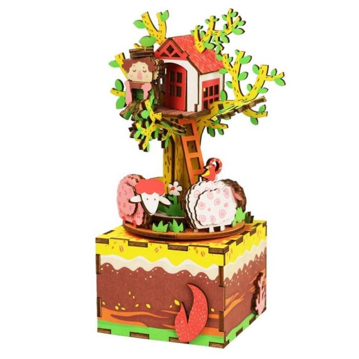 3D конструктор - музыкальная шкатулка Robotime Tree House - фото