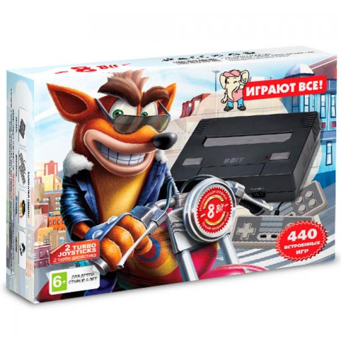 Приставка Dendy 8-bit «Nes (440-in-1) Black Crash» - фото