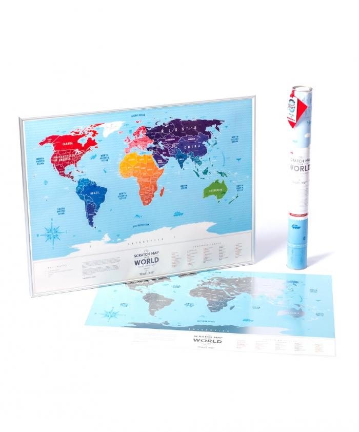 Скретч-карта мира Travel Map Silver - фото