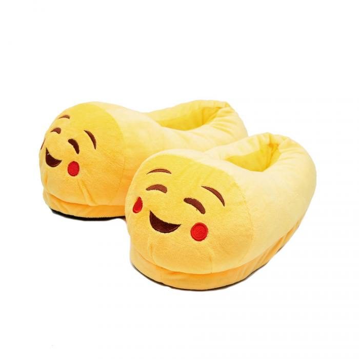 Тапочки Стесняшка Emoji с красными щечками - фото