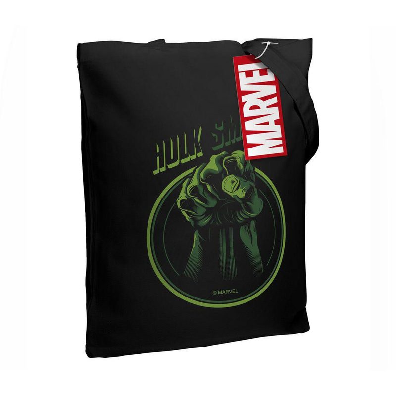Холщовая сумка Hulk Smash, черная - фото