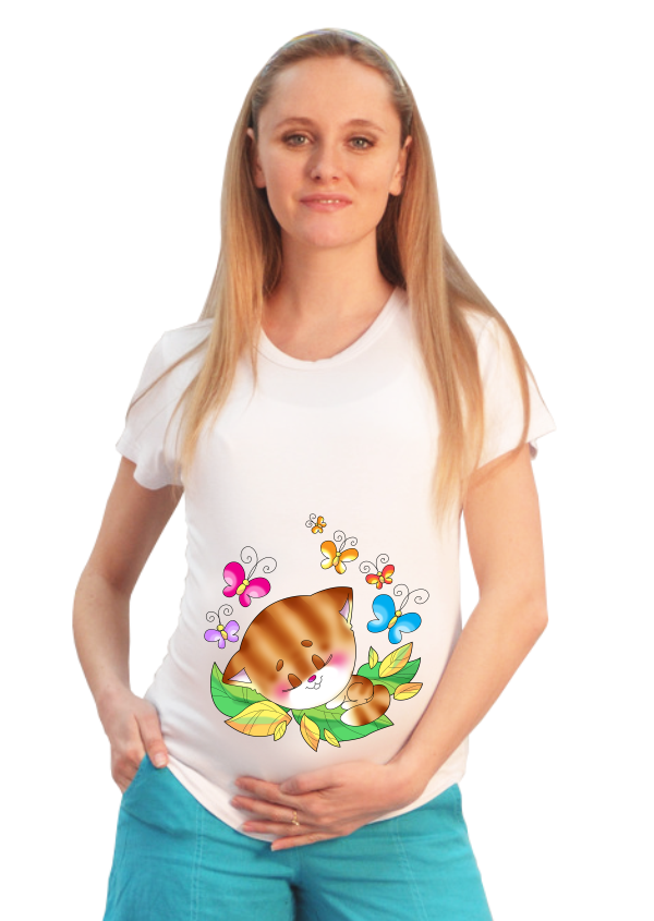 Футболка для беременных Спи мой котенок - фото
