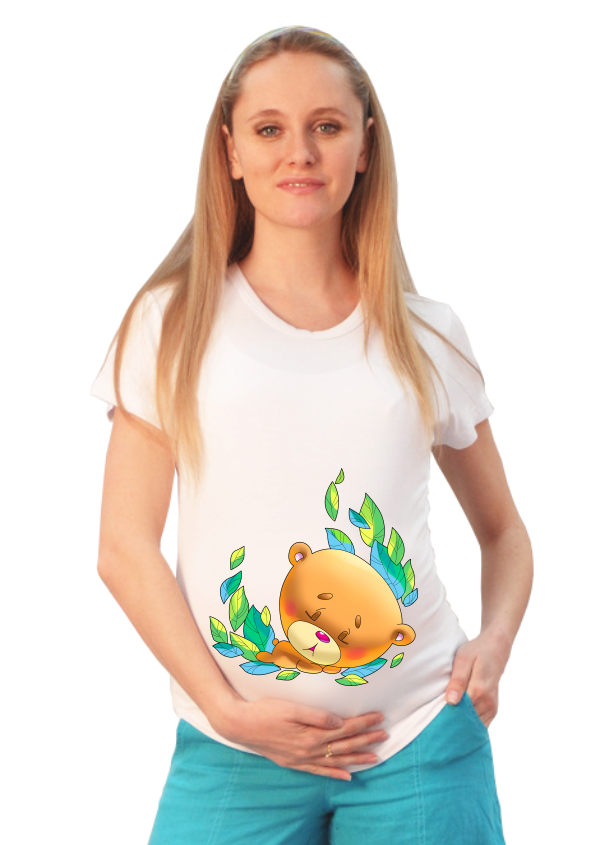 Футболка для беременных Спи мой мишка - фото