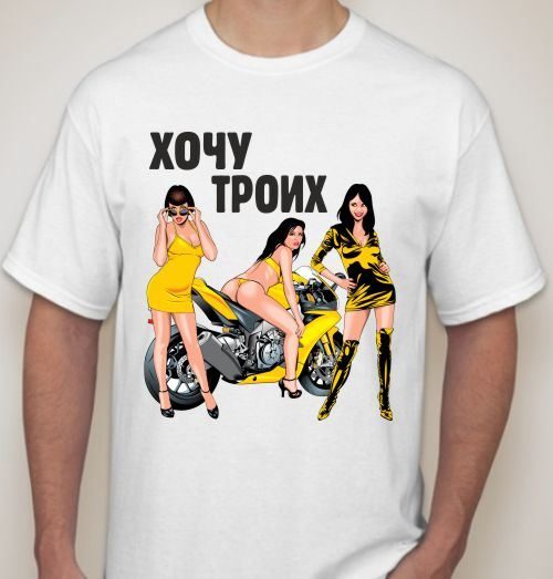 Футболка мужская Хочу троих - фото
