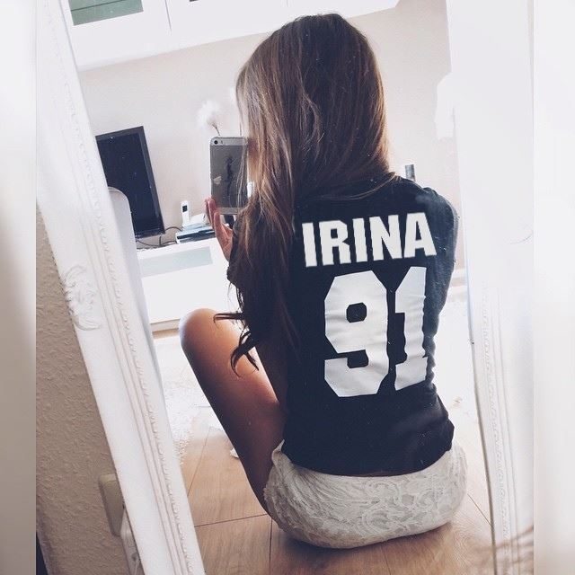 Футболка женская IRINA 91 (любое имя и номер) - фото