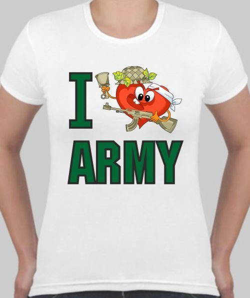 Футболка женская I love ARMY - фото