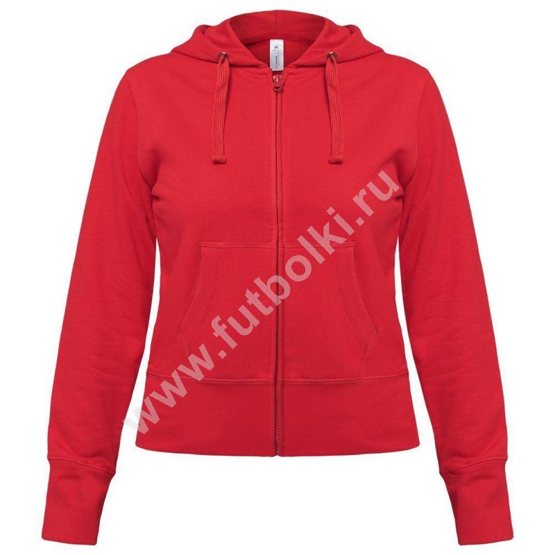 Толстовка женская Hooded Full Zip красная - фото