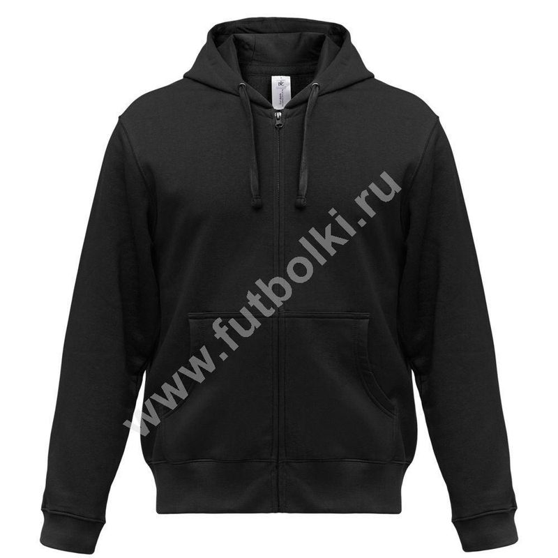 Толстовка мужская Hooded Full Zip черная - фото