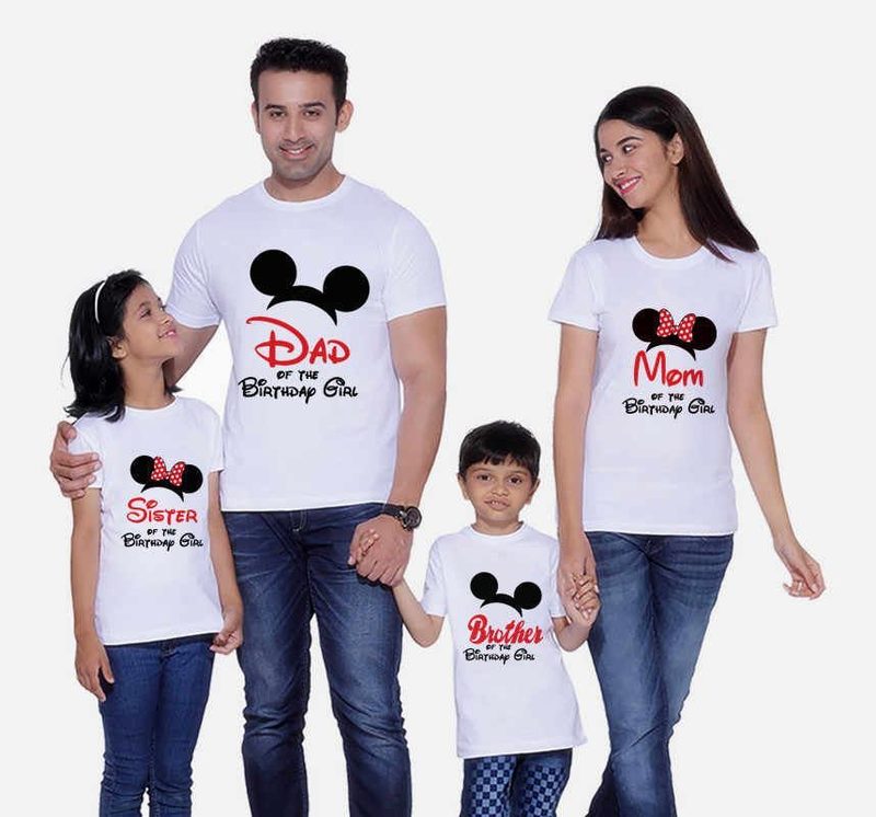 Футболки на четверых Mom dad sister brother, ушки - фото