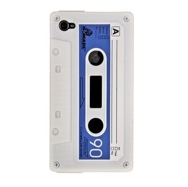 Силиконовый чехол Кассета для iPhone 4G белый - фото