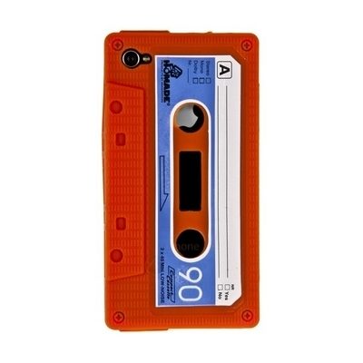 Силиконовый чехол Кассета для iPhone 4G красный - фото