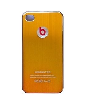 Чехол Monster Beats для iPhone 4 желтый - фото