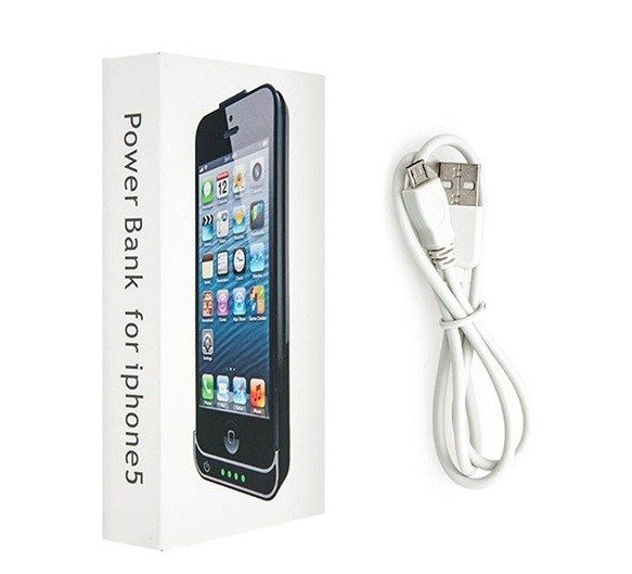 Чехол Power bank для IPhone 5 с аккумулятором. Белый - фото