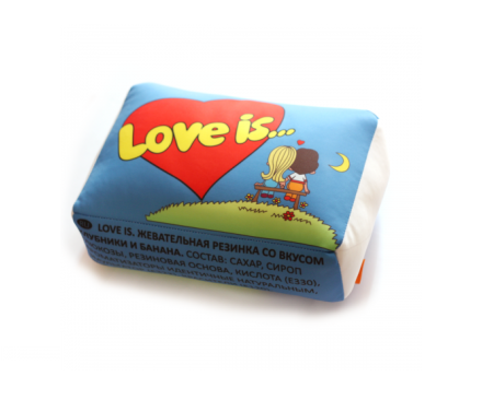 Подушка LOVE IS ... Большая (Цвет: Зеленый) - фото