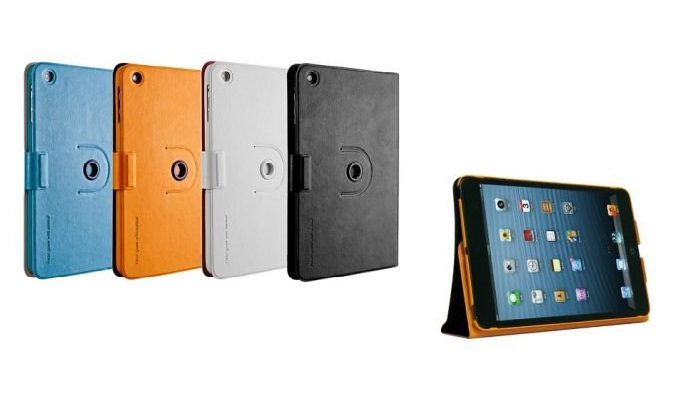 Кожаный чехол для iPAD AIR на магнитной застежке (Цвет: Красный) - фото