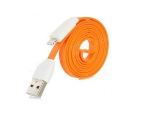 Плоский USB кабель для iPhone 5 / iPad mini (Цвет: Розовый) - фото