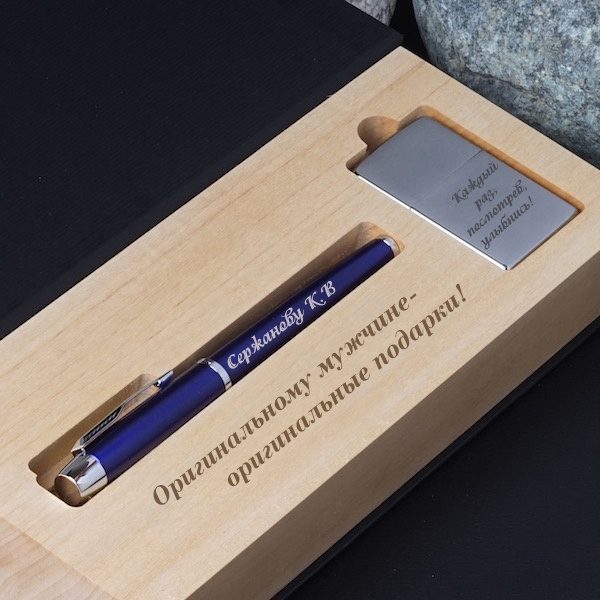 Подарочный набор ручка Parker и зажигалка Zippo Секрет успеха с гравировкой - фото