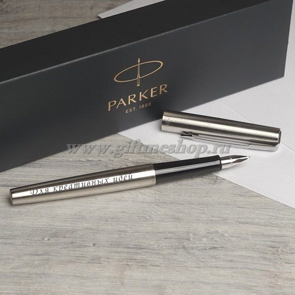 Ручка перьевая Parker Jotter Steel Stainless Steel перо сталь нержавеющая - фото