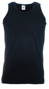 Майка мужская «Athletic Vest», черный_L, 100% х/б, 160 г/м2 - фото