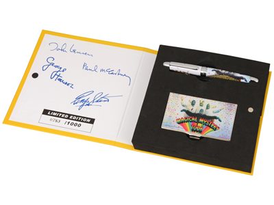 Набор The Beatles «MAGICAL MYSTERY TOUR»: визитница, ручка роллер - фото