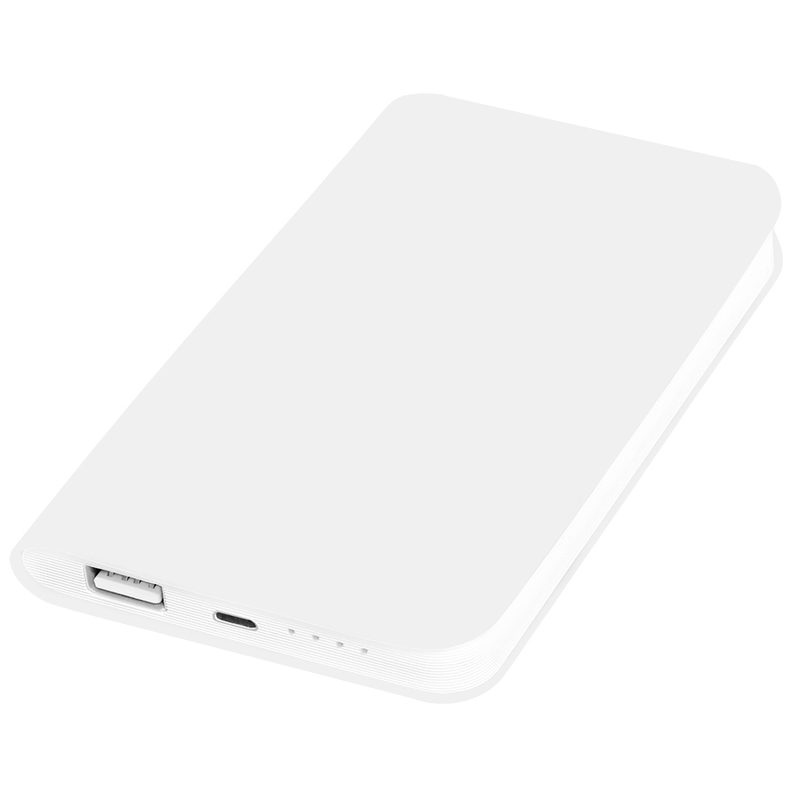 Универсальное зарядное устройство «Softi» (4000mAh),белый, 7,5х12,1х1,1см, искусственная кожа,пласти - фото
