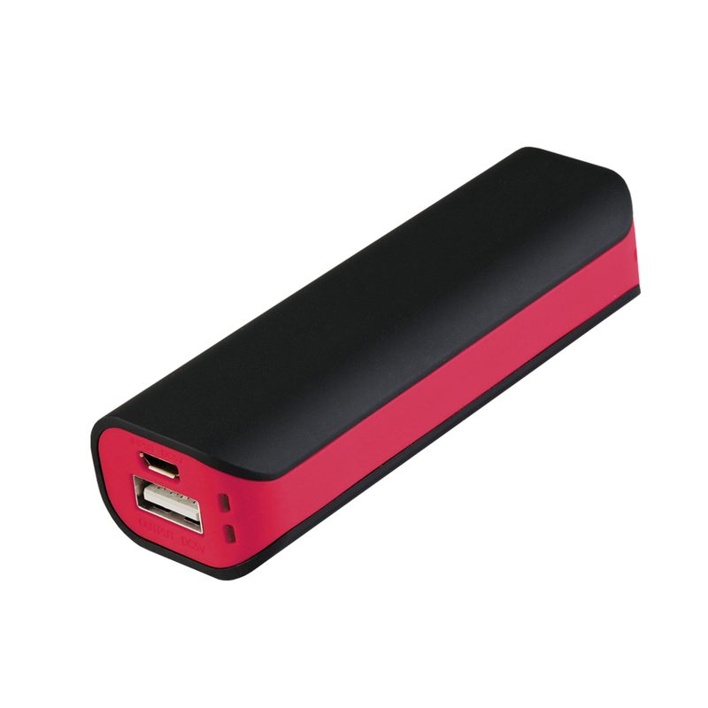 Внешний аккумулятор, Aster PB, 2000 mAh, пластик, 90х30х21 мм, черный/красный - фото