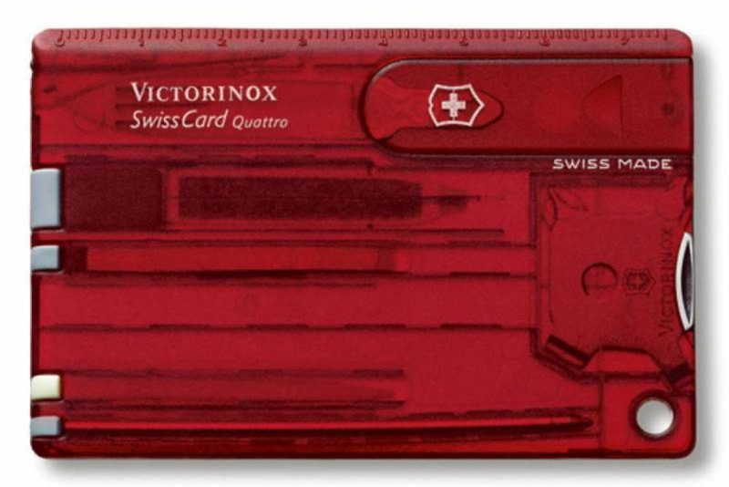 Набор инструментов SwissCard Quattro Ruby, полупрозрачный красный - фото