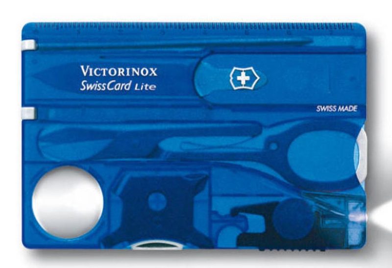 Набор инструментов SwissCard Lite, полупрозрачный синий - фото