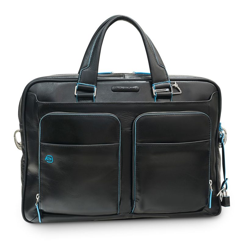 Сумка с отделением для ноутбука Piquadro Blue Square, черная - фото