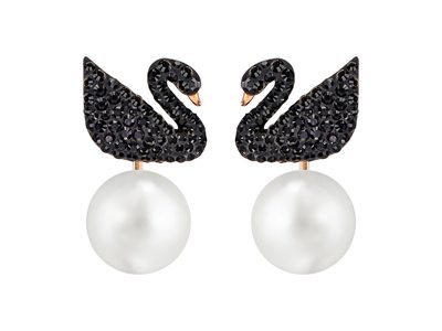 Серьги Swan. Swarovski - фото