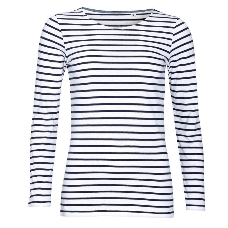 Футболка женская MARINE WOMEN, белый/темно-синий, размер XL - фото