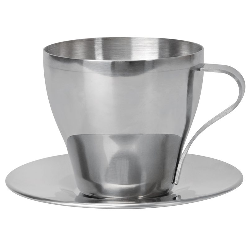 Чайная пара «Teatime»; 220 мл; металл; лазерная гравировка - фото