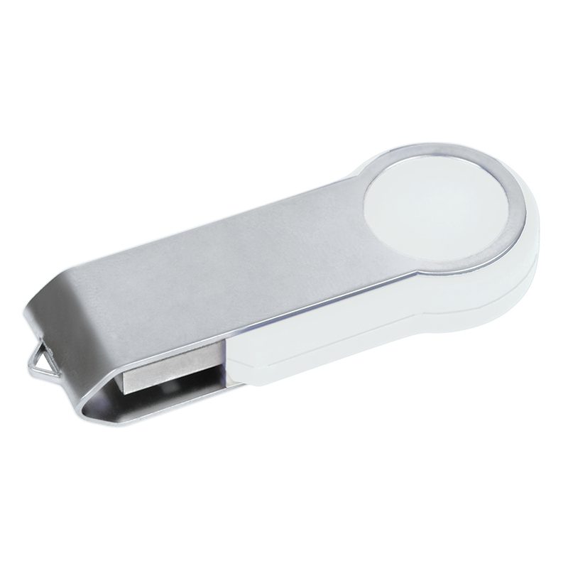 USB flash-карта «Swing» (4Гб),,белая,6х2,3х1см,металл,пластик - фото