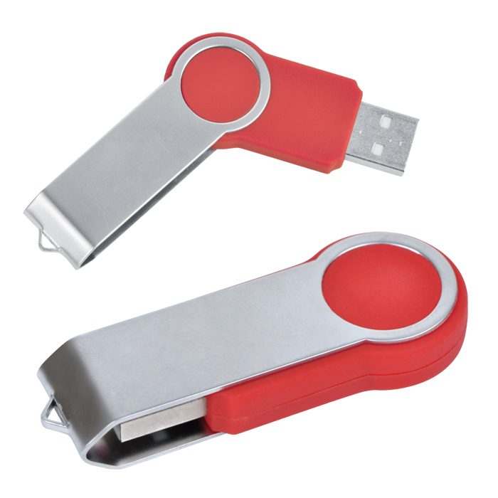 USB flash-карта «Swing» (8Гб),красная,6х2,3х1см,металл,пластик - фото