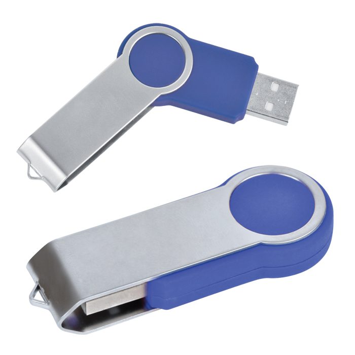 USB flash-карта «Swing» (8Гб),синяя,6х2,3х1см,металл,пластик - фото