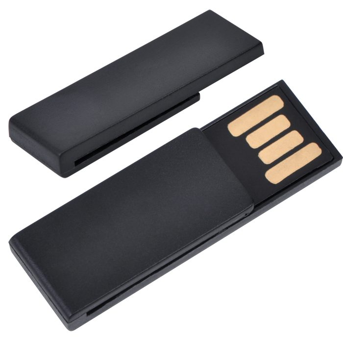 USB flash-карта «Clip» (8Гб),черная,3,8х1,2х0,5см,пластик - фото