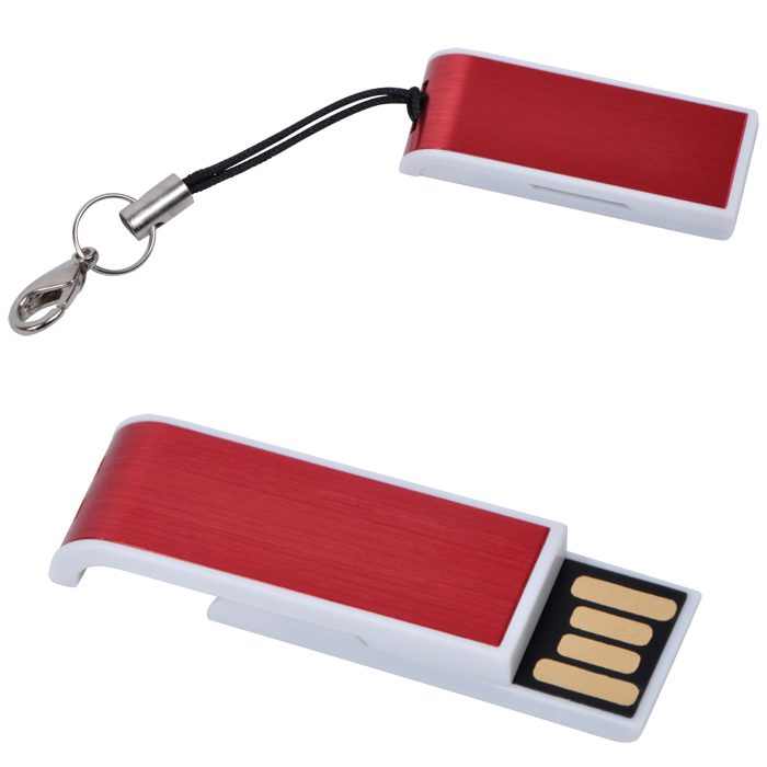 USB flash-карта «Slider» (8Гб),красная,3,4х1,2х0,6см,металл - фото