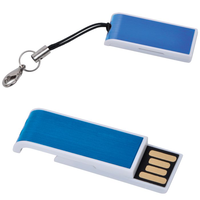USB flash-карта «Slider» (8Гб),синяя,3,4х1,2х0,6см,металл - фото