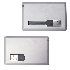 USB flash-карта «Кредитка» (8Gb); серебристый; 8,6х5,4х0,5 см; пластик; тампопечать - фото