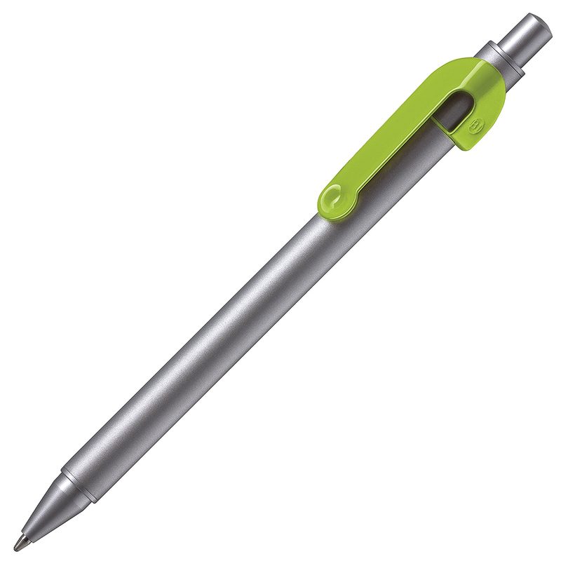 SNAKE, ручка шариковая, светло-зеленый, серебристый корпус, металл - фото