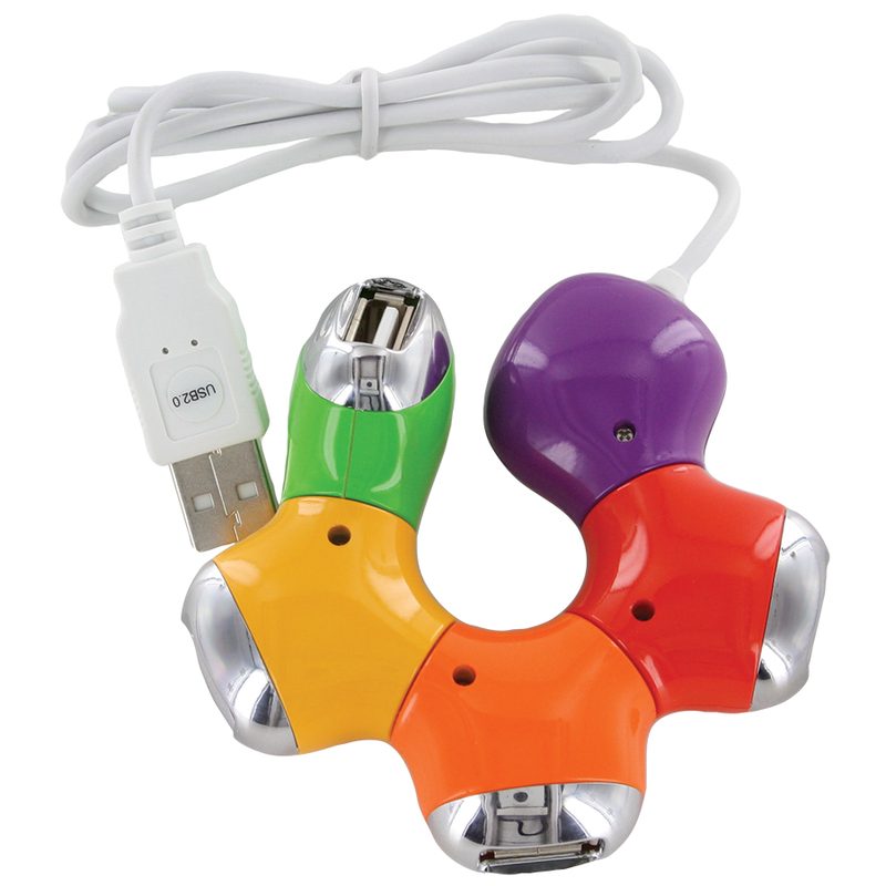 USB-разветвитель «Трансформер»; D=8 см; H=1,9 см; пластик; тампопечать - фото