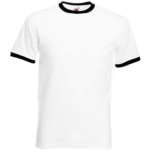 Футболка «Ringer T», белый с черным_2XL, 100% хлопок, 160 г/м2 - фото