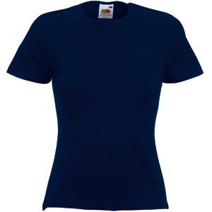 Футболка «Lady-Fit Crew Neck T», глубокий темно-синий_S, 95% х/б, 5% эластан, 210 г/м2 - фото