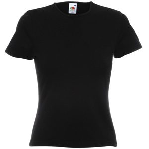Футболка «Lady-Fit Crew Neck T», черный_S, 95% х/б, 5% эластан, 210 г/м2 - фото