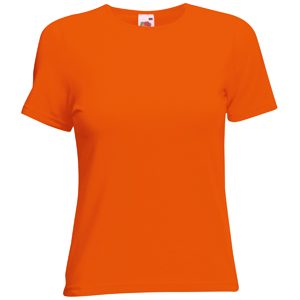 Футболка «Lady-Fit Crew Neck T», оранжевый_S, 95% х/б, 5% эластан, 210 г/м2 - фото