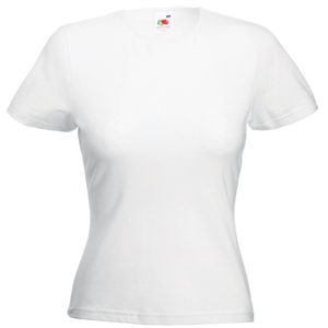 Футболка «Lady-Fit Crew Neck T», белый_XS, 95% х/б, 5% эластан, 200 г/м2 - фото
