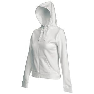 Толстовка «Lady-Fit Hooded Sweat Jacket», белый_L, 75% х/б, 25% п/э, 280 г/м2 - фото