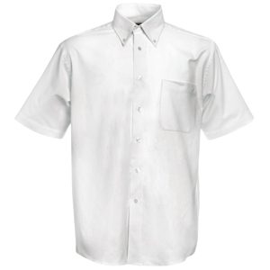 Рубашка «Short Sleeve Oxford Shirt», белый_M, 70% х/б, 30% п/э, 130 г/м2 - фото