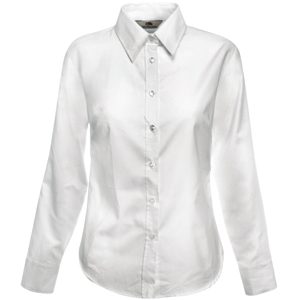 Рубашка «Lady-Fit Long Sleeve Oxford Shirt», белый_XL, 70% х/б, 30% п/э, 130 г/м2 - фото